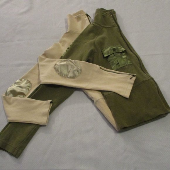 π J.J BASICS VINTAGE GREEN AND BEIGE (2) FULL-ZIP CROP TOPS β SIZE L π - Picture 5 of 15